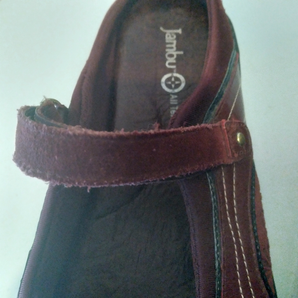 Jambu Burgundy Waterfall All Terra Design Leather‎ Mary Jane Granola Girl Flats - Picture 11 of 11